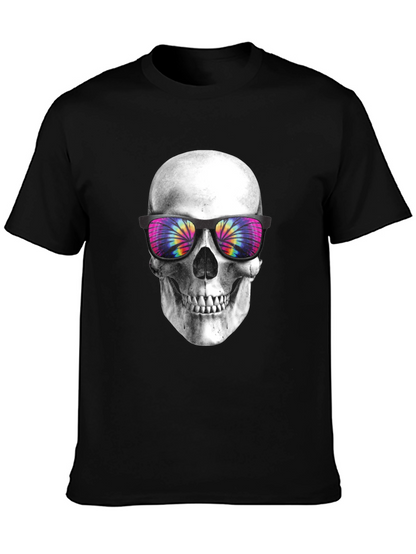 Skull with Tie-Dye Sunglasses Graphic T-Shirt