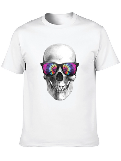 Skull with Tie-Dye Sunglasses Graphic T-Shirt