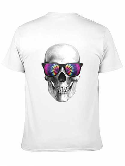 Skull with Tie-Dye Sunglasses Graphic T-Shirt