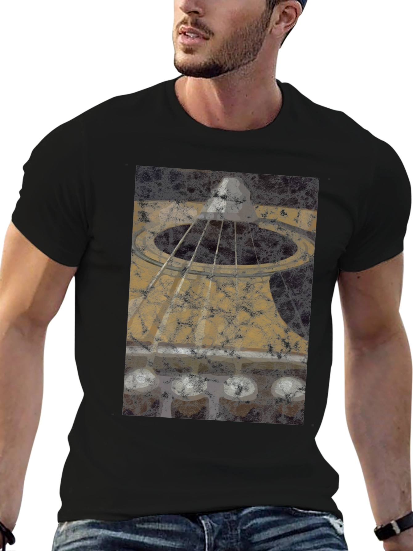Guitar Soundhole Graphic Tee - Musician Style Shirt
