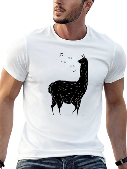 Singing Llama Black T-Shirt
