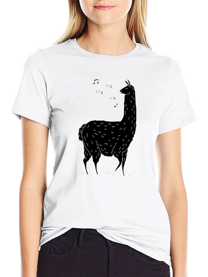 Singing Llama Black T-Shirt