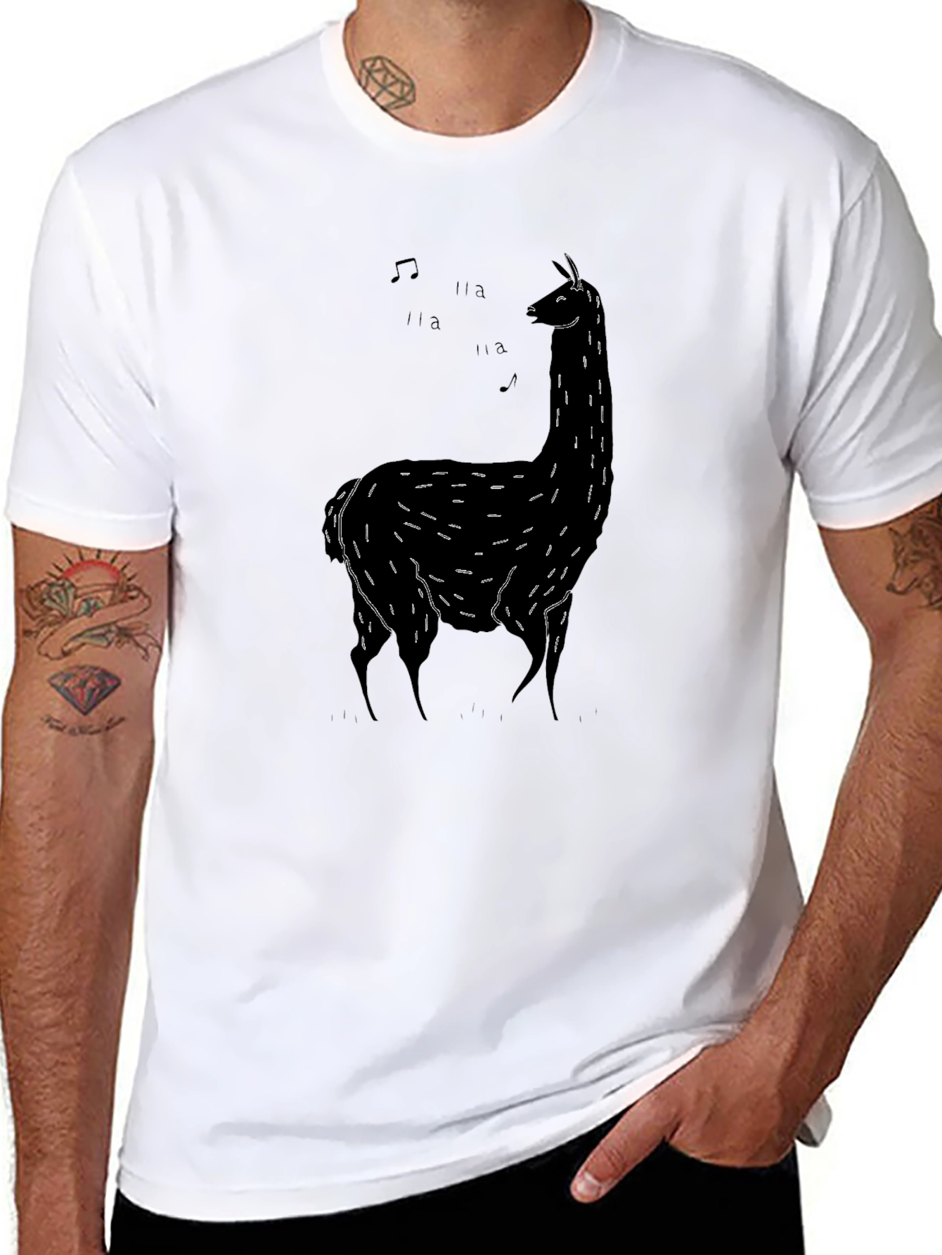 Singing Llama Black T-Shirt