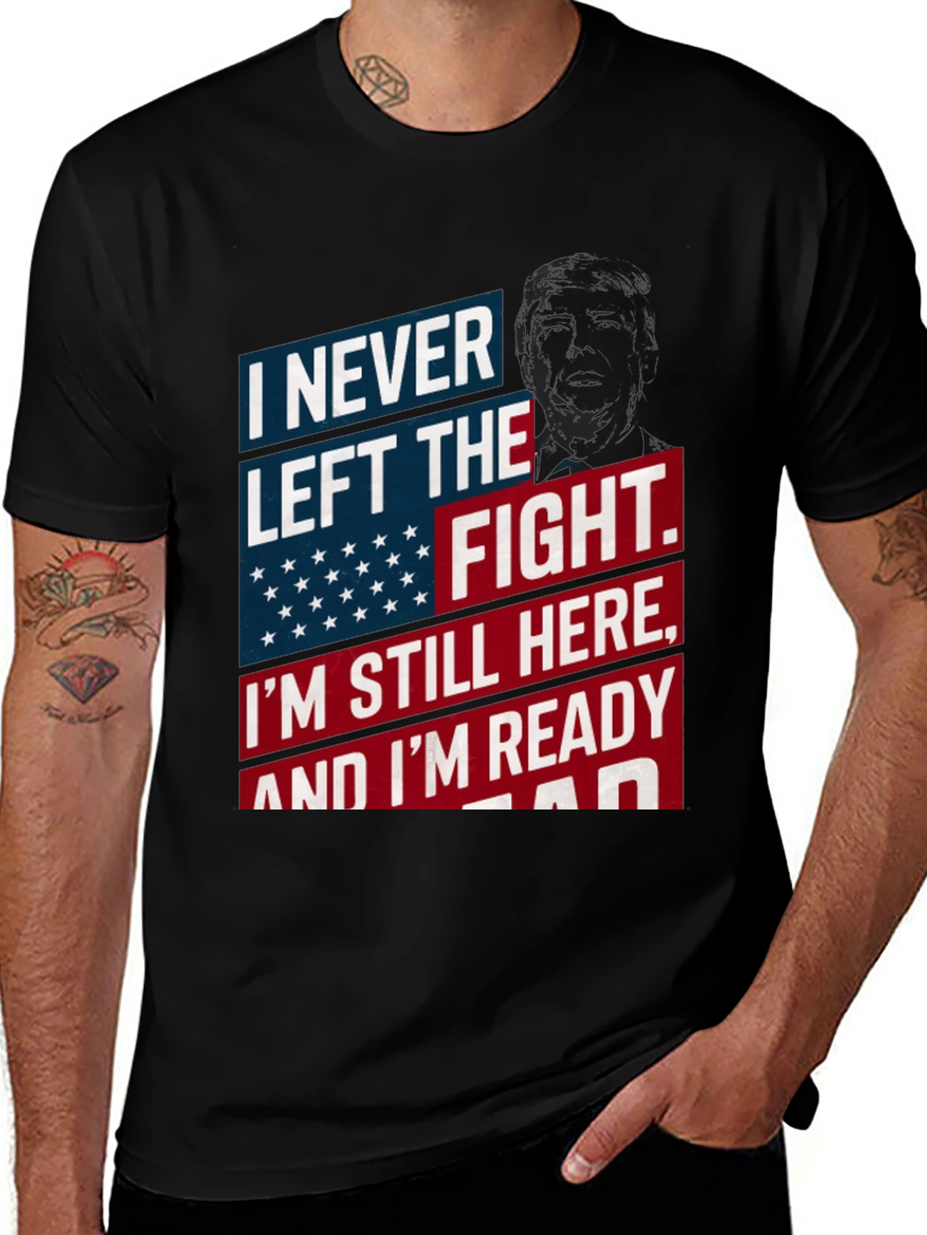 I Never Left the Fight T-Shirt - Patriotic Design