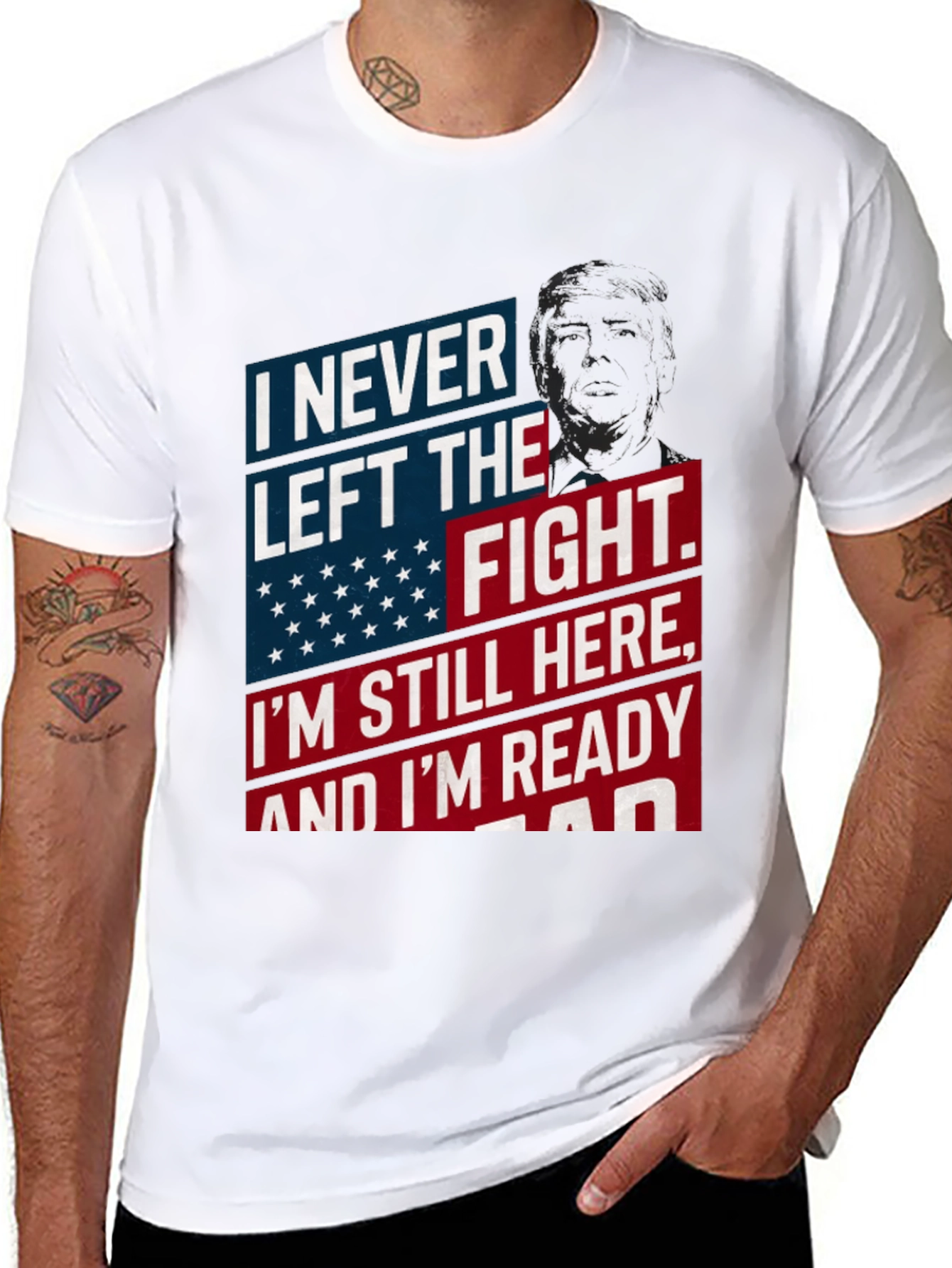 I Never Left the Fight T-Shirt - Patriotic Design