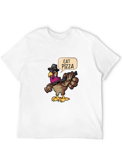 Eat Pizza Turkey Graphic Tee - Funny Thanksgiving Shirt