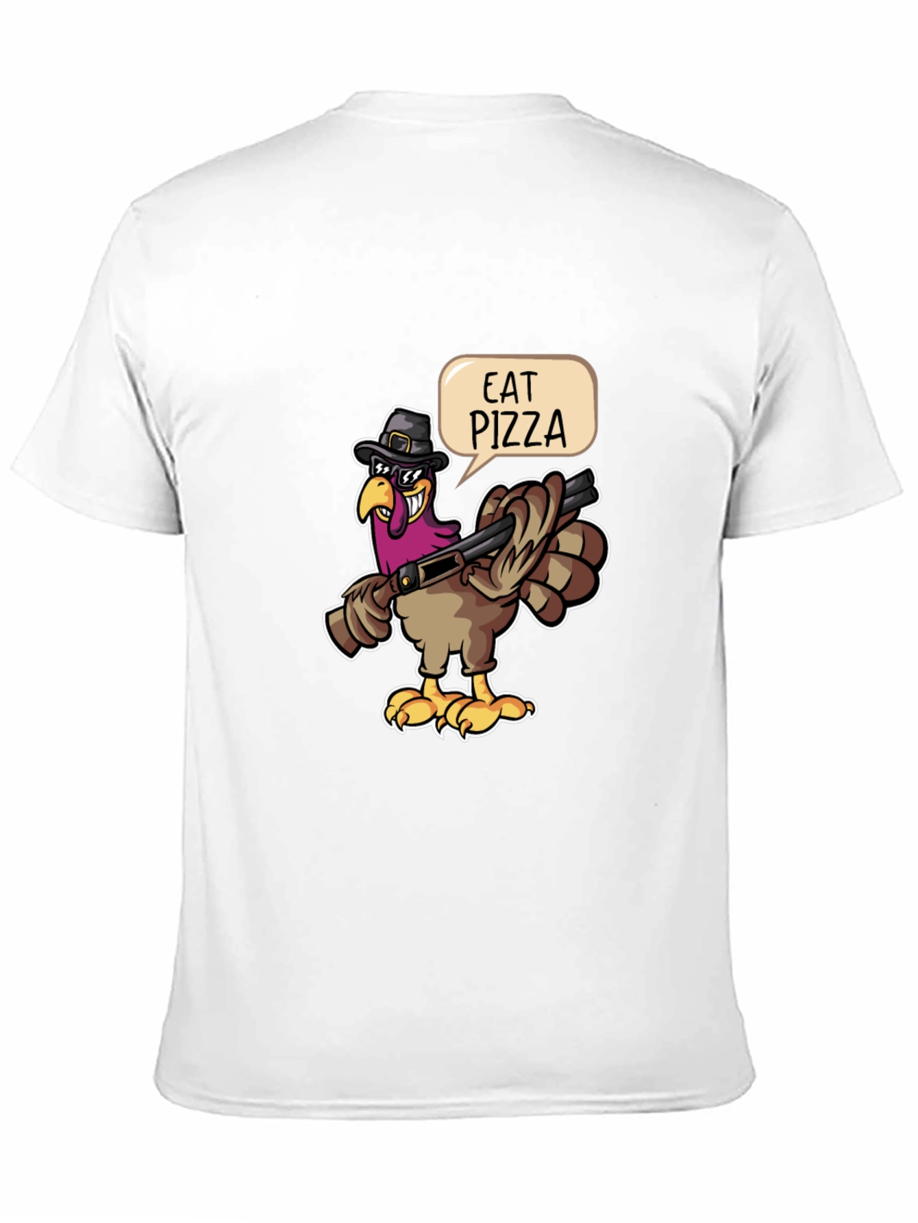 Eat Pizza Turkey Graphic Tee - Funny Thanksgiving Shirt