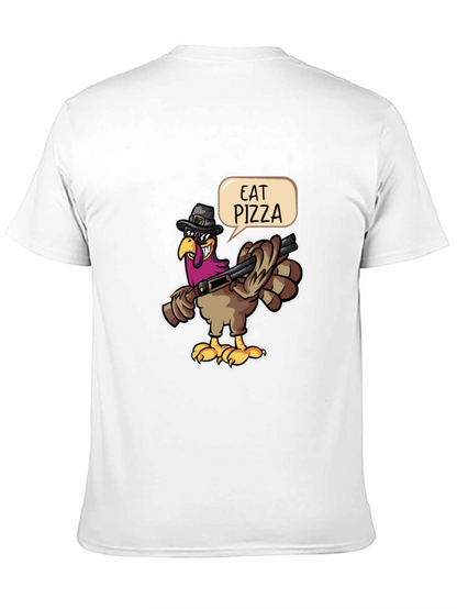Eat Pizza Turkey Graphic Tee - Funny Thanksgiving Shirt