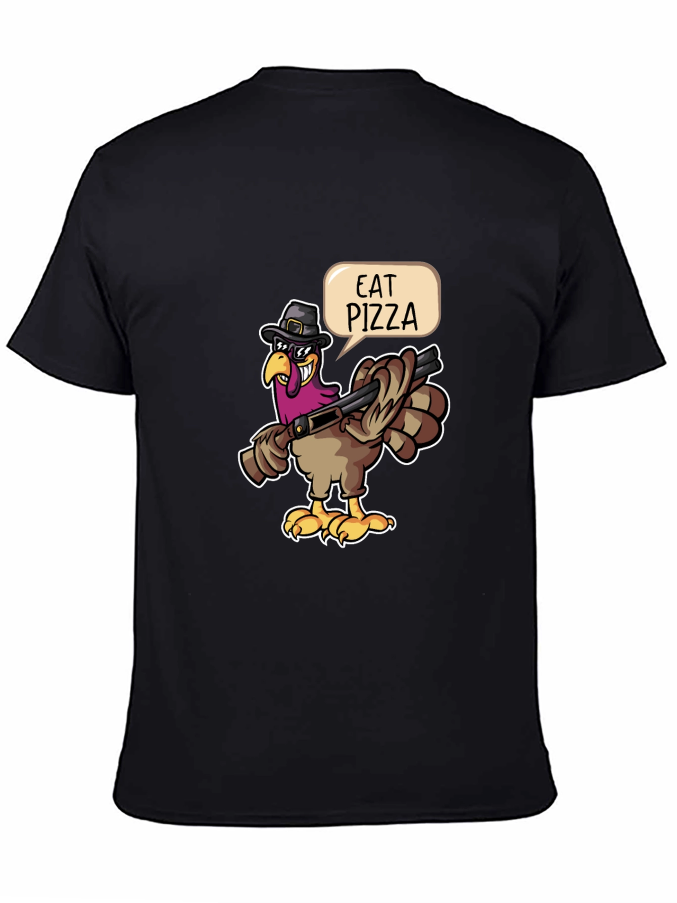 Eat Pizza Turkey Graphic Tee - Funny Thanksgiving Shirt