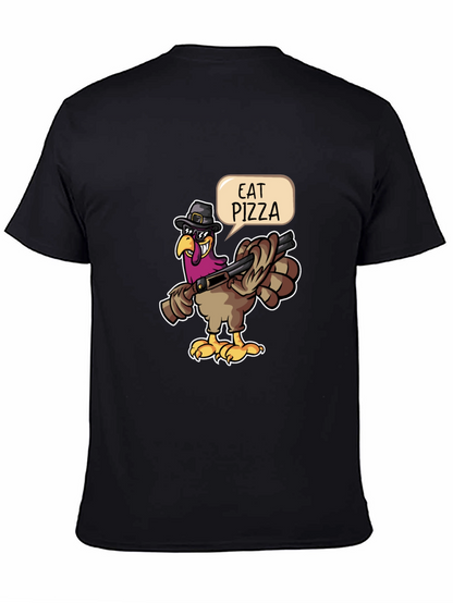 Eat Pizza Turkey Graphic Tee - Funny Thanksgiving Shirt
