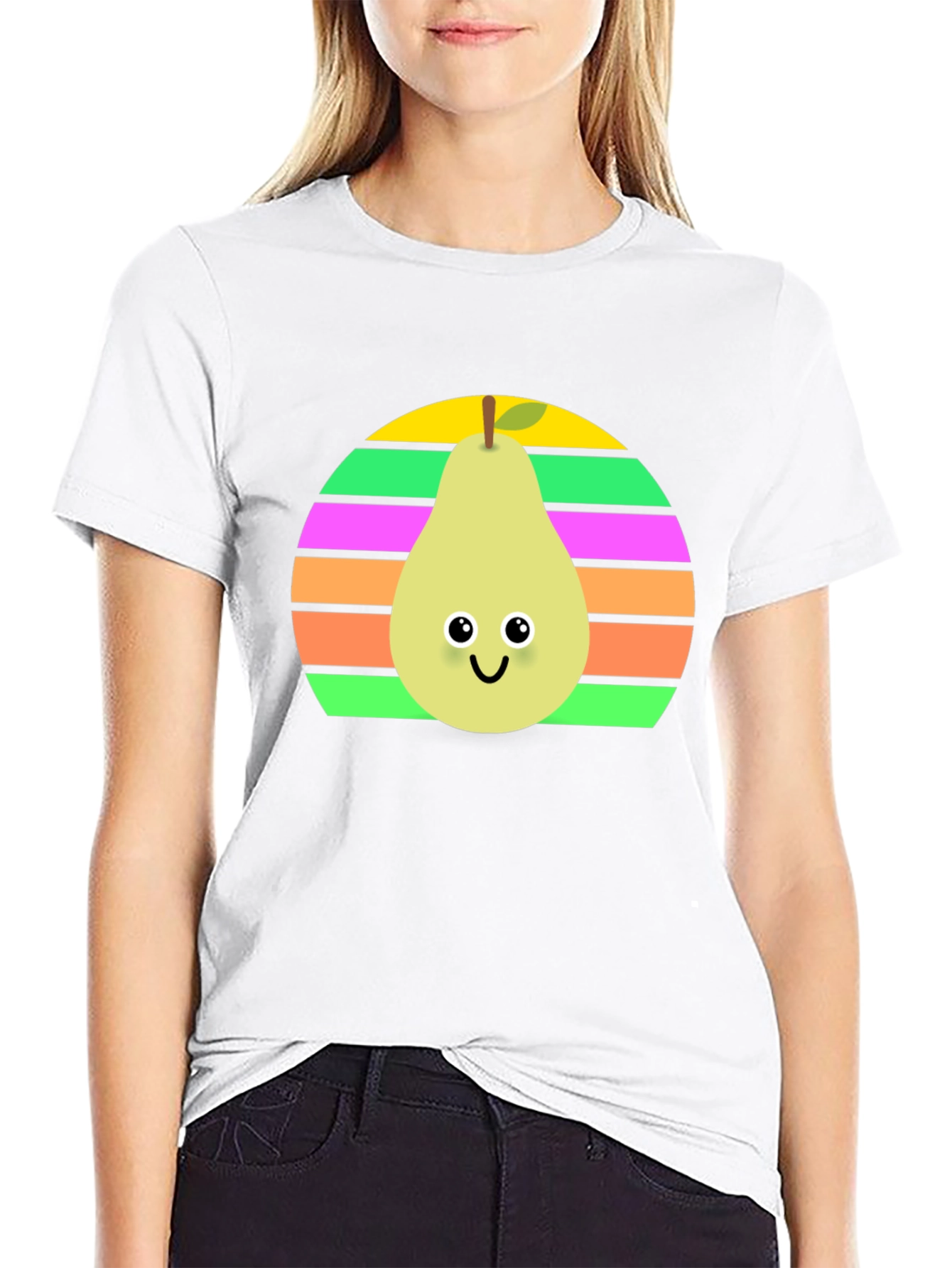 Cute Pear Graphic Tee - Unisex Black Shirt