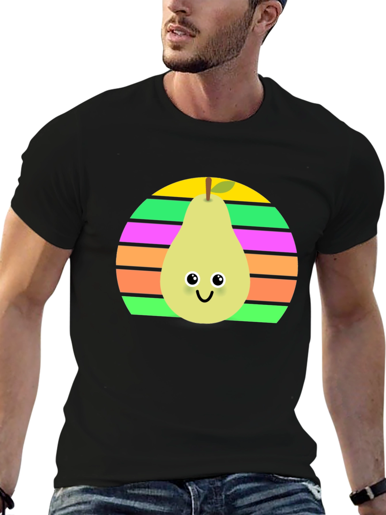 Cute Pear Graphic Tee - Unisex Black Shirt