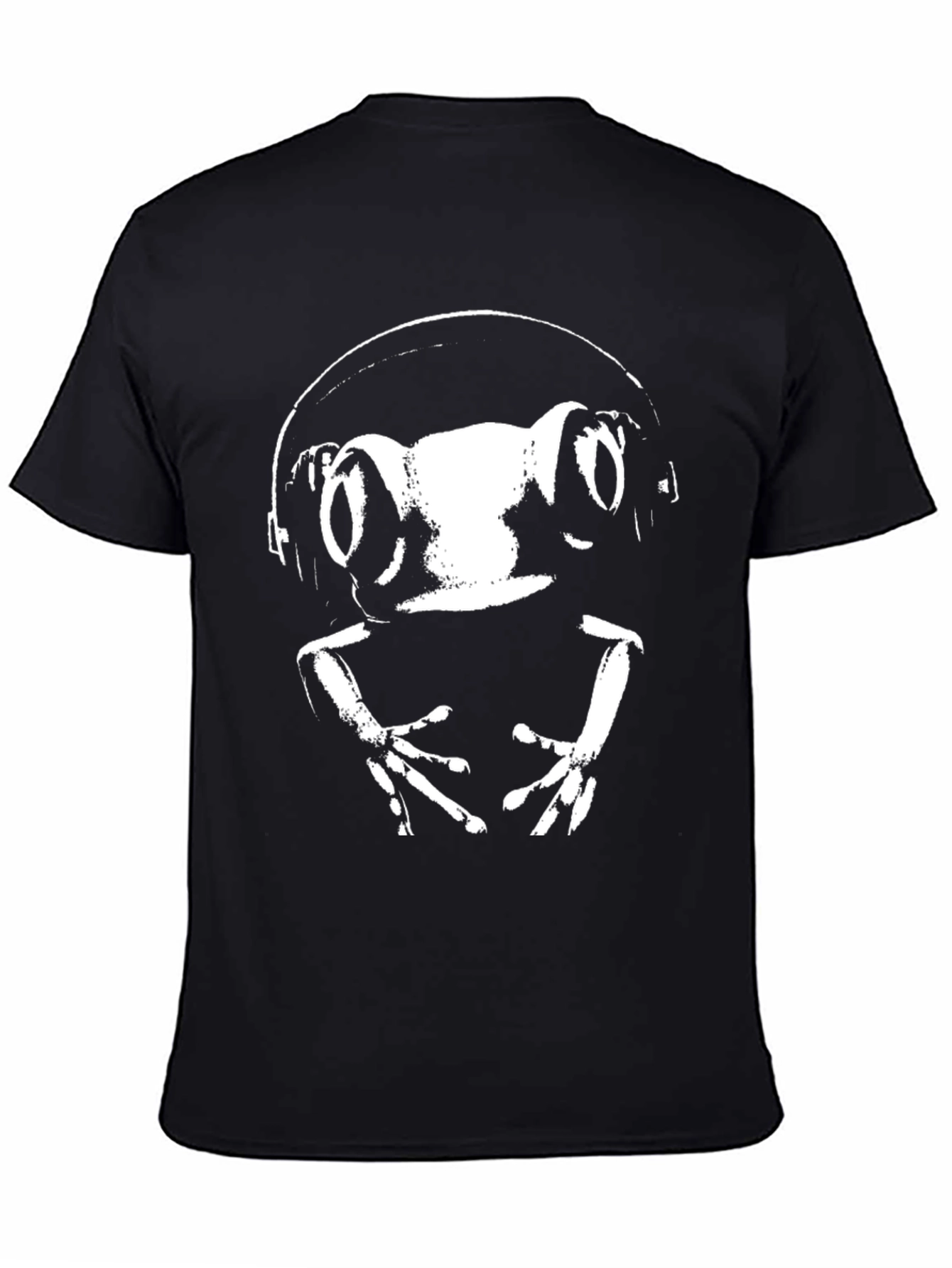 Frog DJ Black T-Shirt Cool Animal Graphic Tee