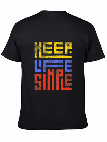 Keep Life Simple Graphic Print Black T-Shirt