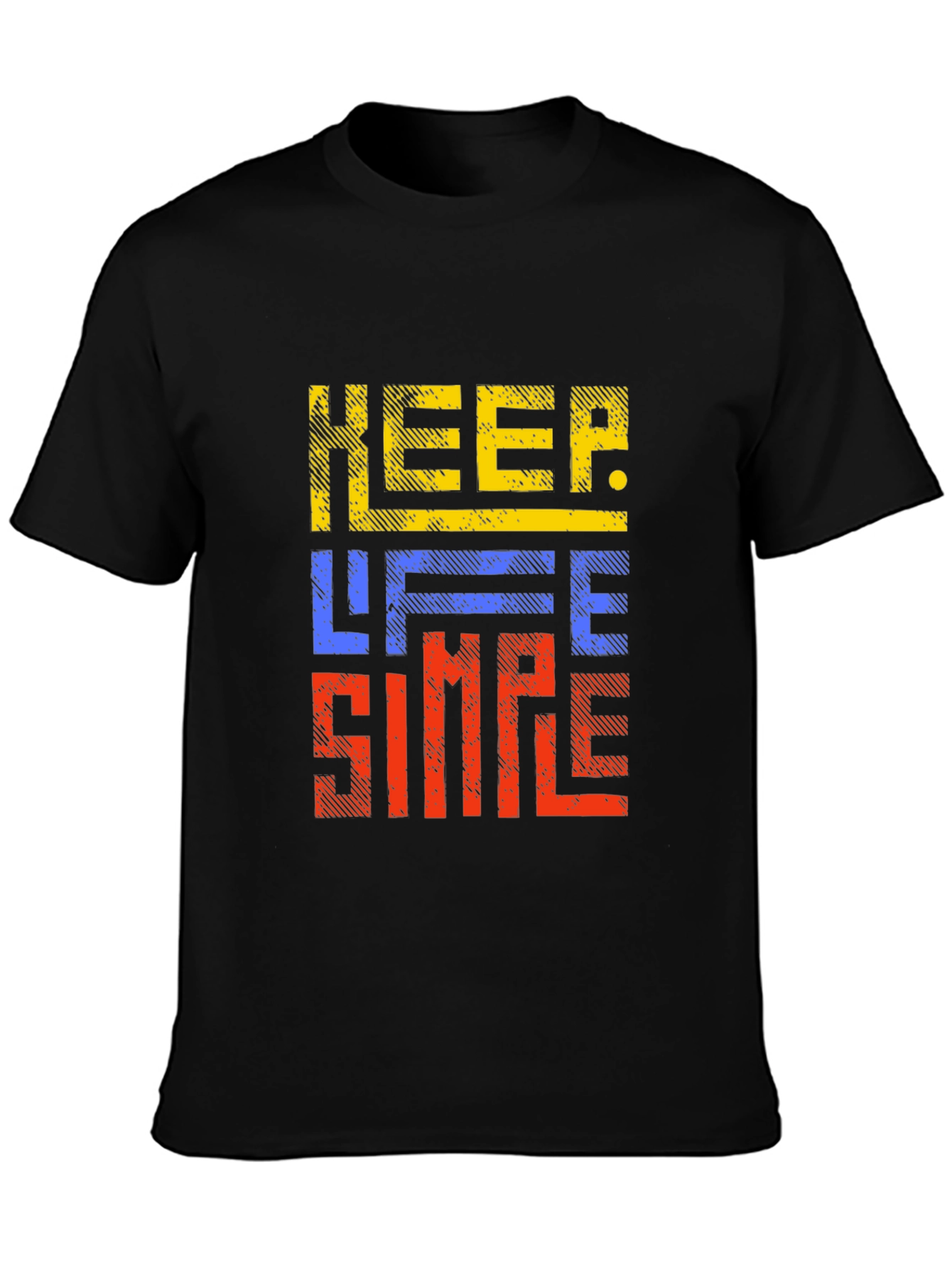 Keep Life Simple Graphic Print Black T-Shirt