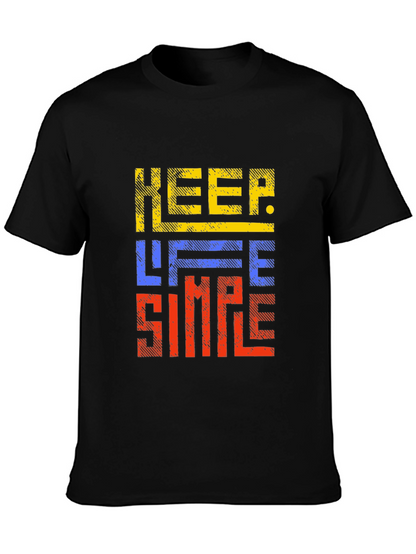 Keep Life Simple Graphic Print Black T-Shirt