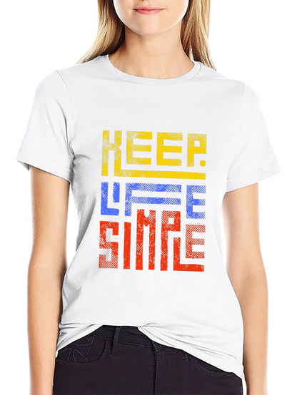 Keep Life Simple Graphic Print Black T-Shirt