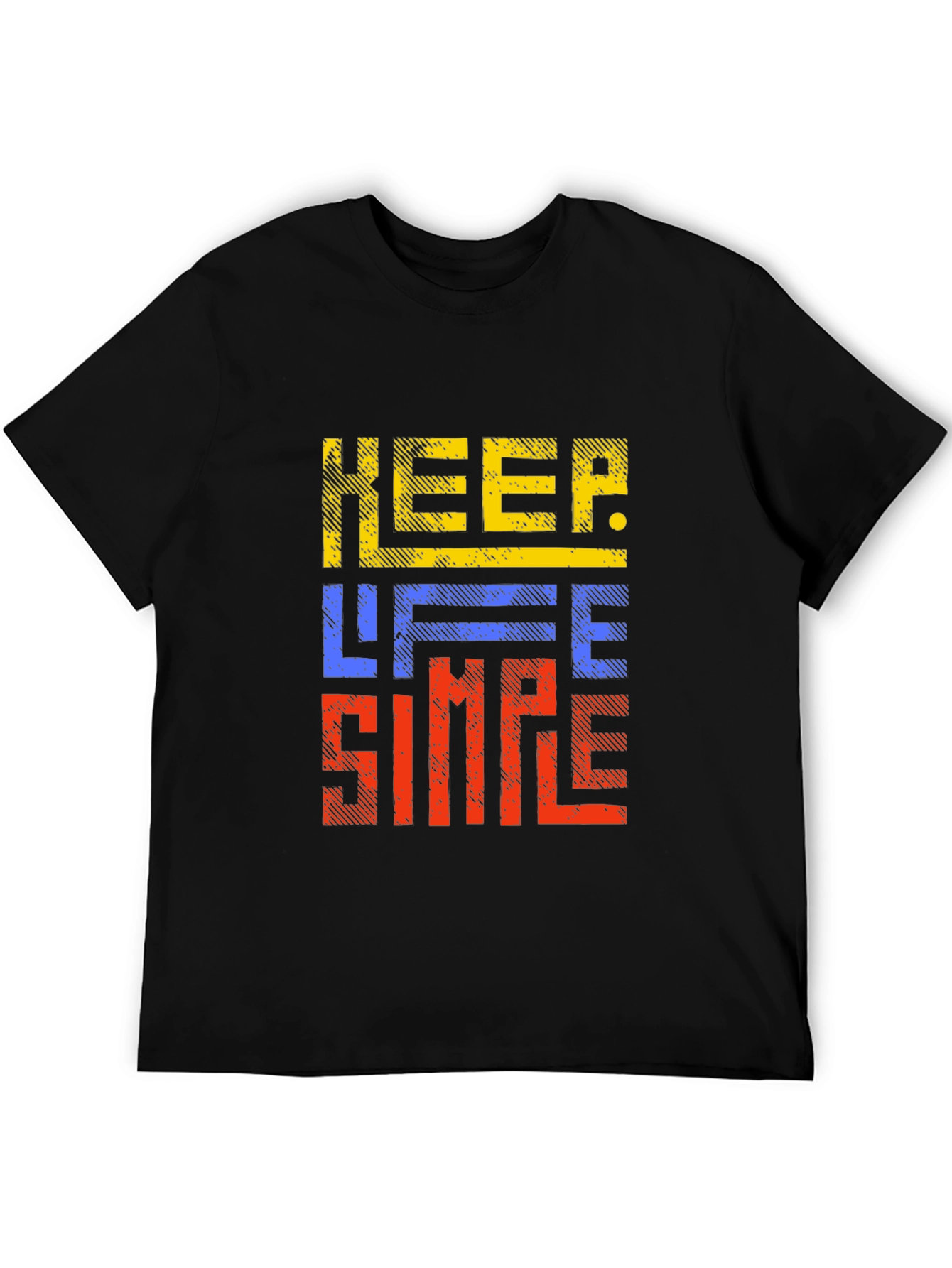 Keep Life Simple Graphic Print Black T-Shirt