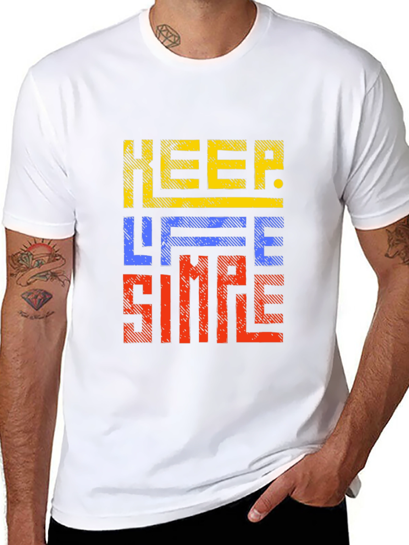 Keep Life Simple Graphic Print Black T-Shirt