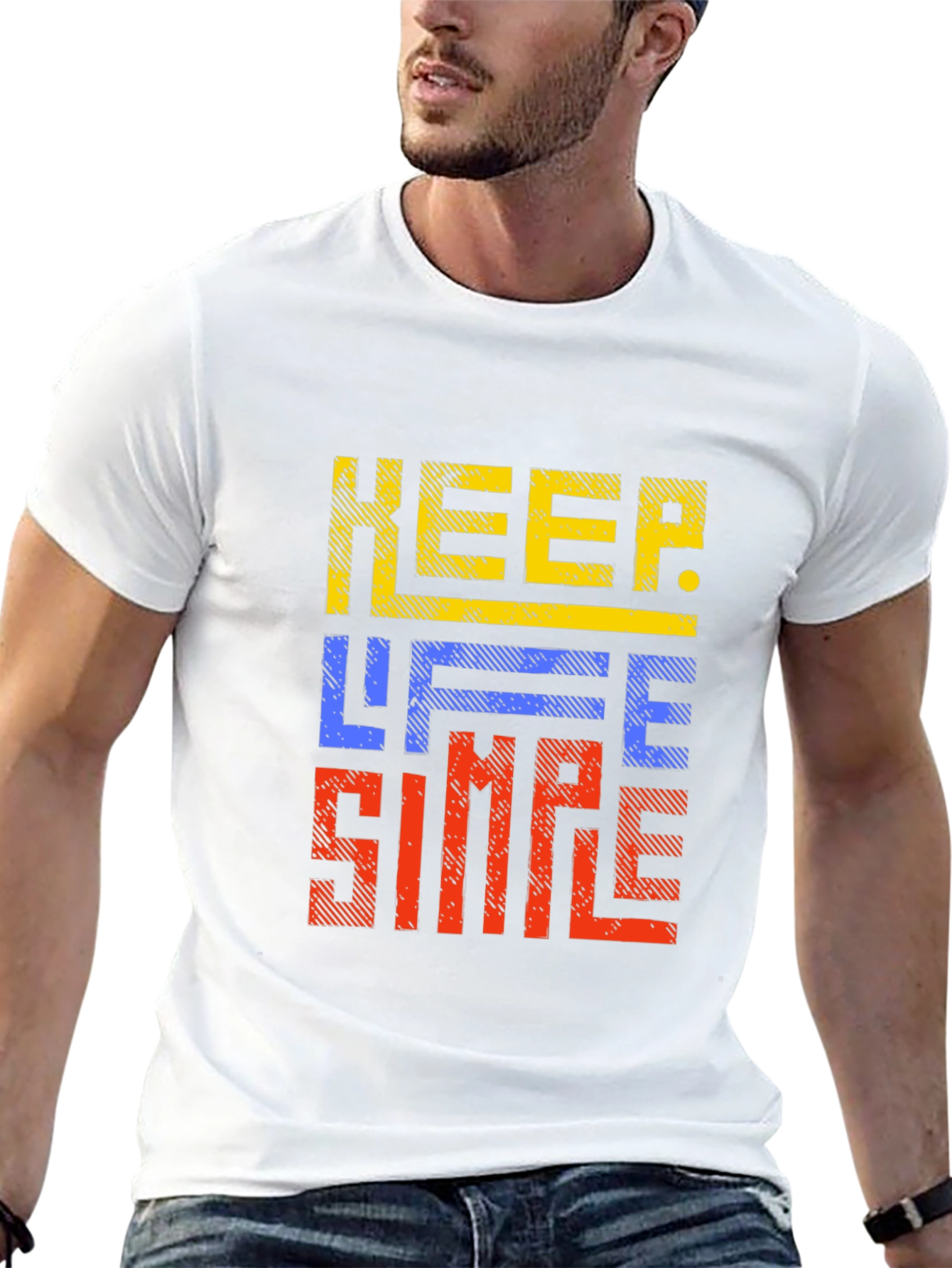 Keep Life Simple Graphic Print Black T-Shirt