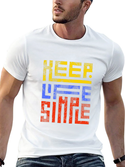 Keep Life Simple Graphic Print Black T-Shirt