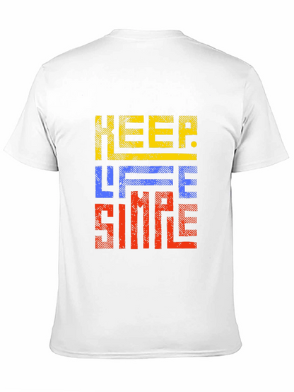 Keep Life Simple Graphic Print Black T-Shirt