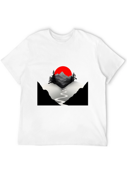 Mountains & Sun Graphic Tee - Black