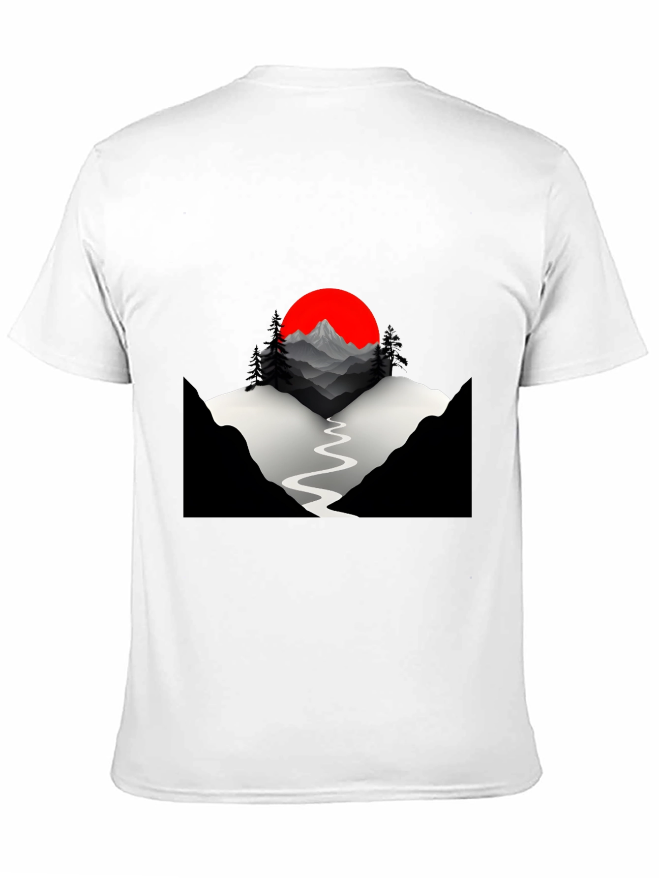Mountains & Sun Graphic Tee - Black