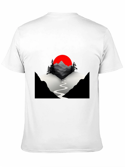 Mountains & Sun Graphic Tee - Black