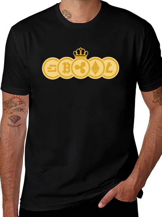 Crypto Coins Tee - Bitcoin Ethereum Litecoin Ripple Dash