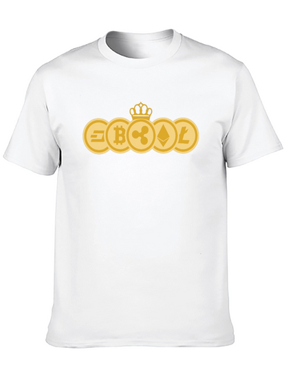 Crypto Coins Tee - Bitcoin Ethereum Litecoin Ripple Dash