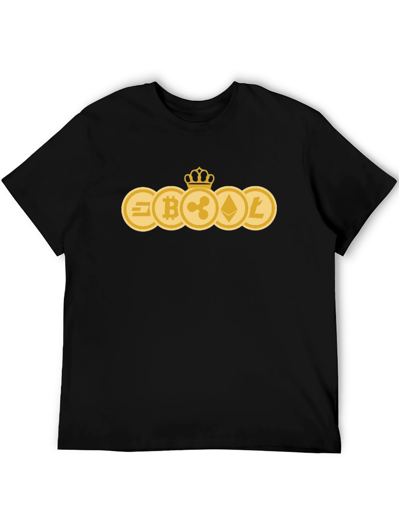 Crypto Coins Tee - Bitcoin Ethereum Litecoin Ripple Dash