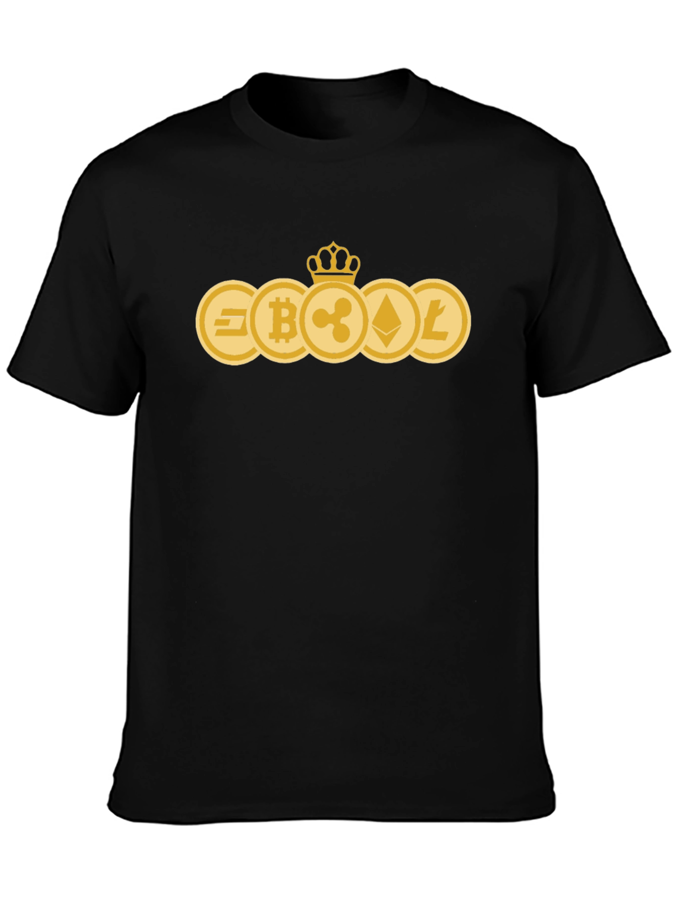 Crypto Coins Tee - Bitcoin Ethereum Litecoin Ripple Dash