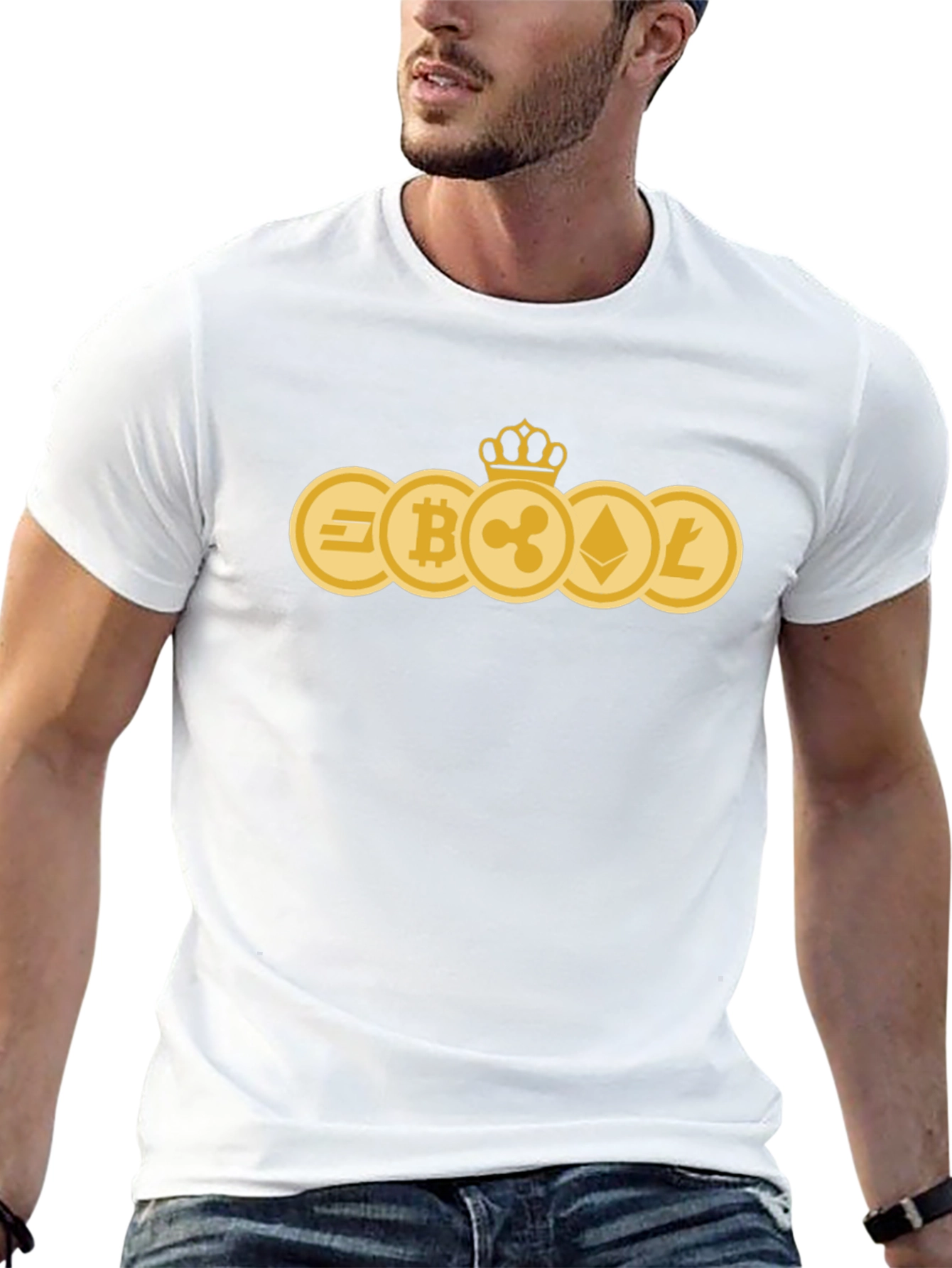 Crypto Coins Tee - Bitcoin Ethereum Litecoin Ripple Dash
