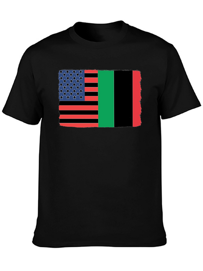 Pan-African Flag American Flag T-Shirt