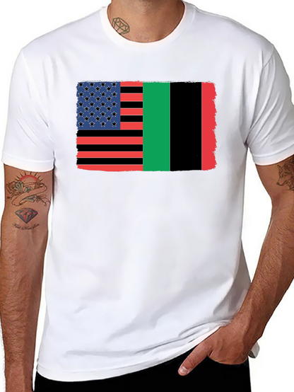 Pan-African Flag American Flag T-Shirt