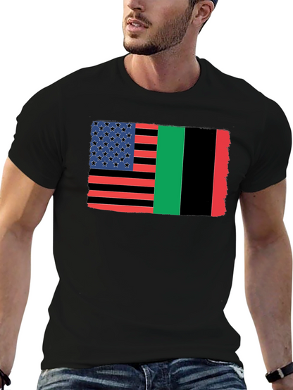 Pan-African Flag American Flag T-Shirt
