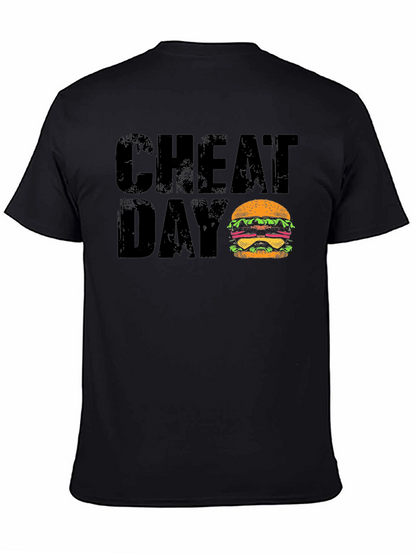 Cheat Day Burger Graphic Black T-Shirt