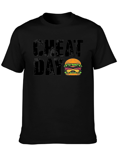 Cheat Day Burger Graphic Black T-Shirt