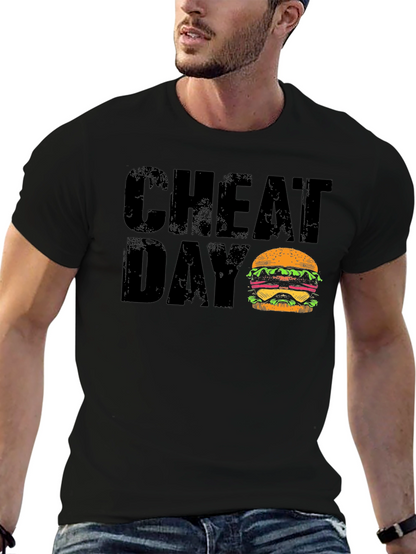 Cheat Day Burger Graphic Black T-Shirt