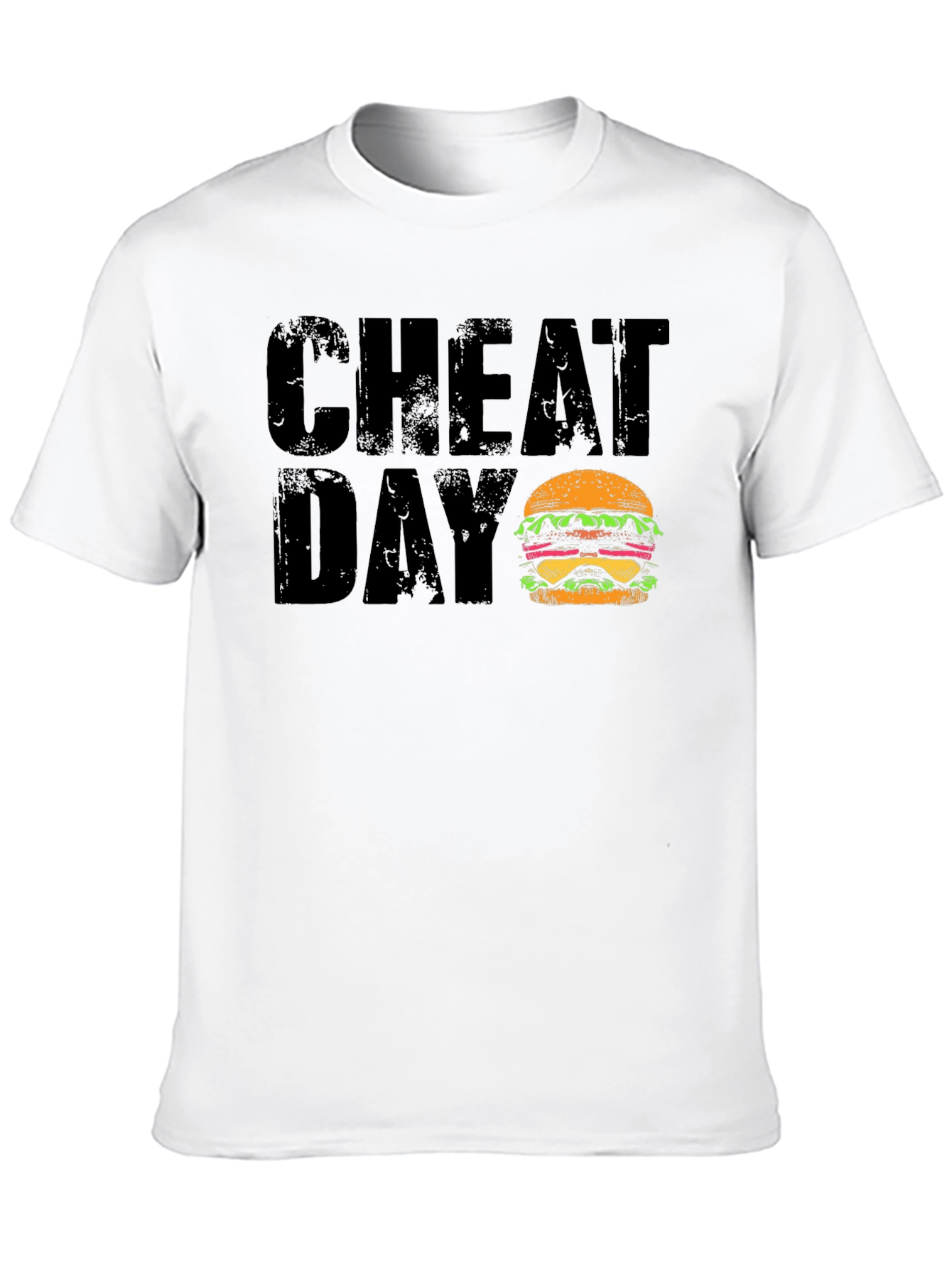 Cheat Day Burger Graphic Black T-Shirt