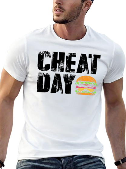 Cheat Day Burger Graphic Black T-Shirt