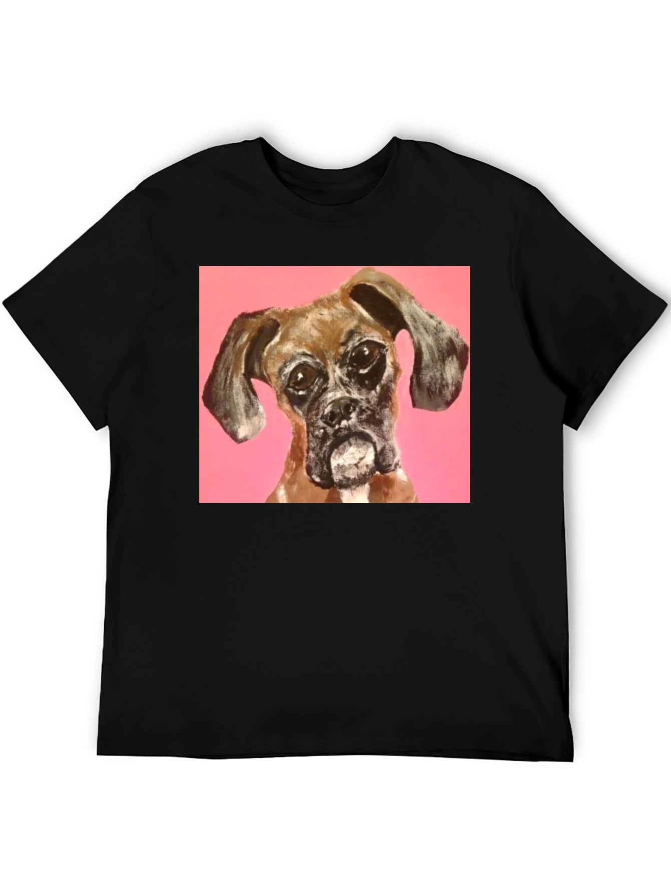 Boxer Dog Graphic Black T-Shirt