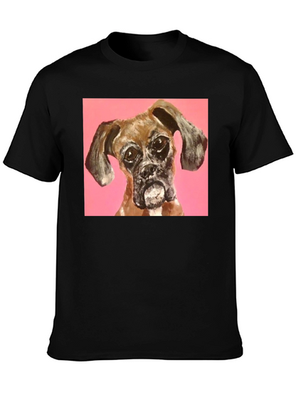 Boxer Dog Graphic Black T-Shirt