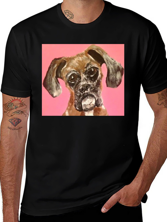 Boxer Dog Graphic Black T-Shirt