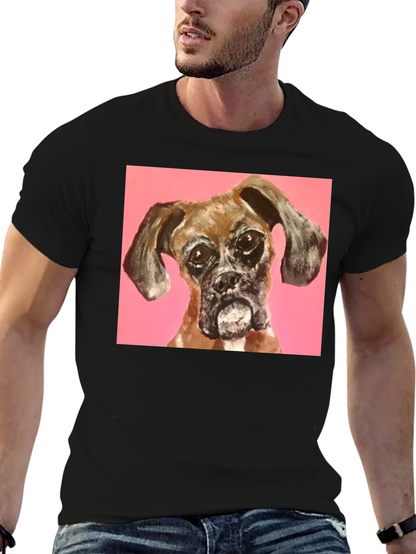 Boxer Dog Graphic Black T-Shirt