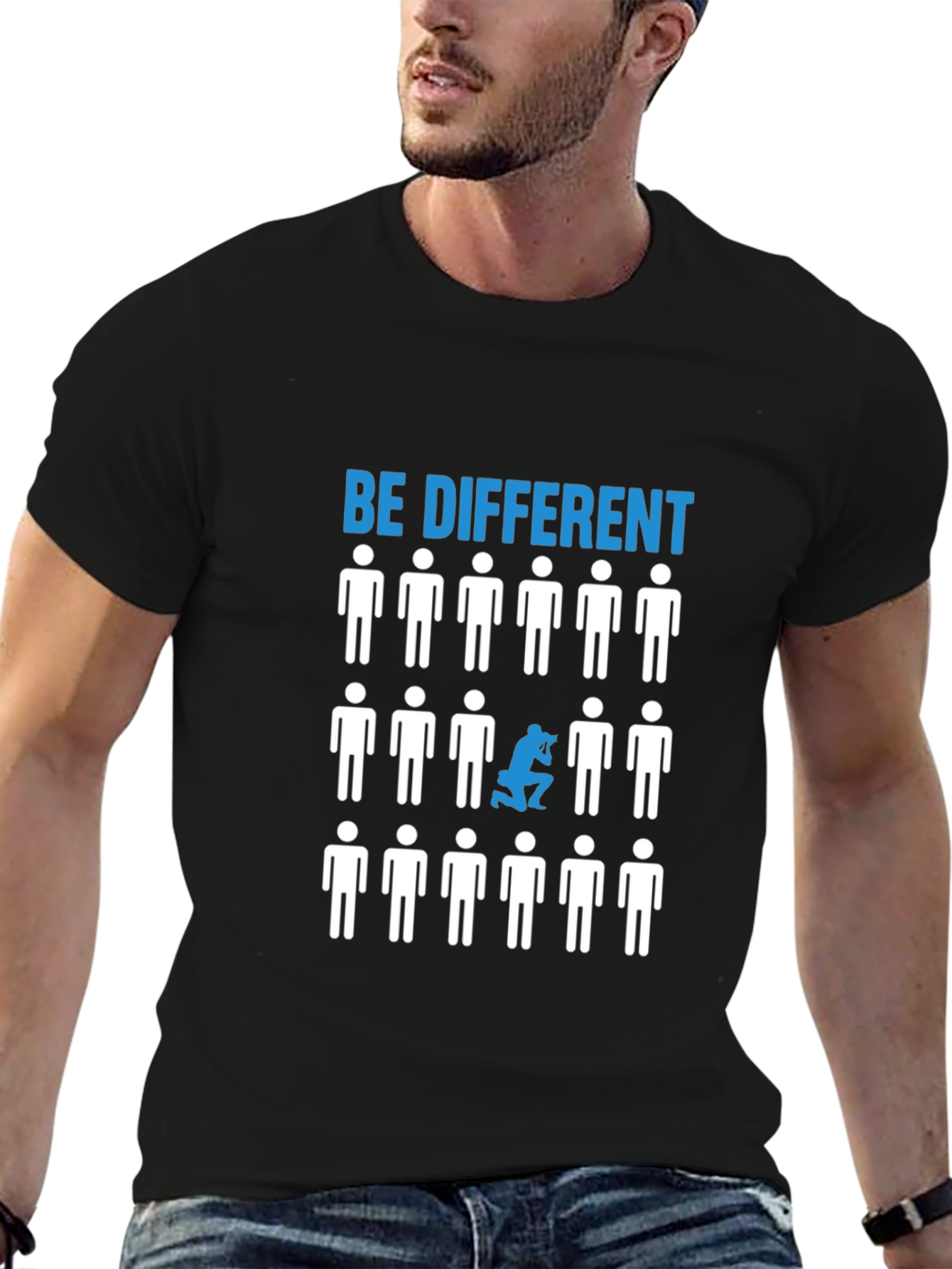 Be Different Graphic T-Shirt - Black Cotton Tee