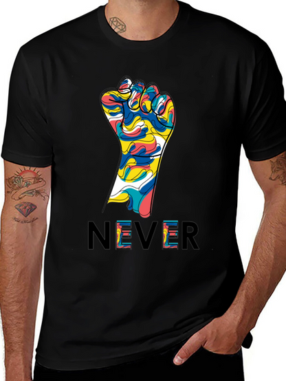 Never Give Up Fist Graphic Tee
