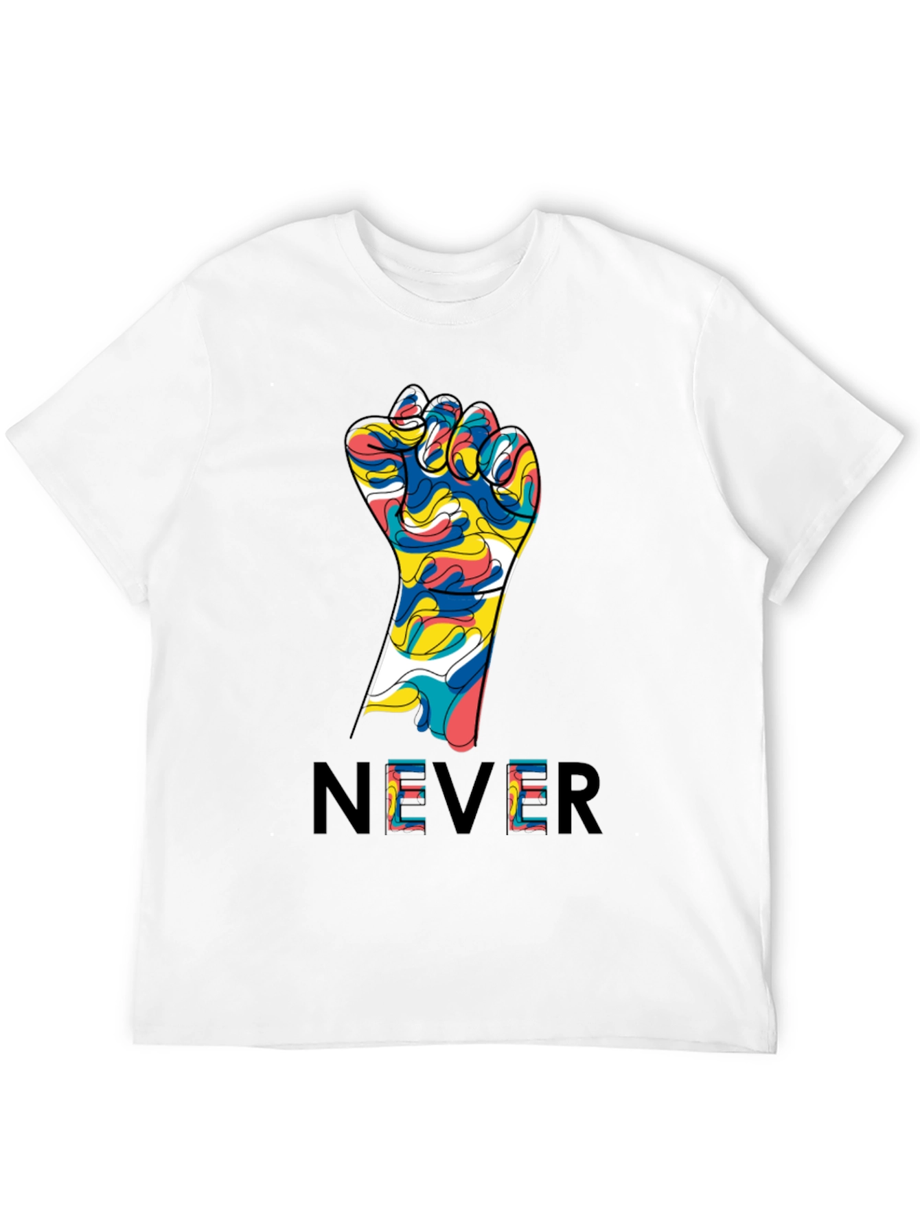 Never Give Up Fist Graphic Tee