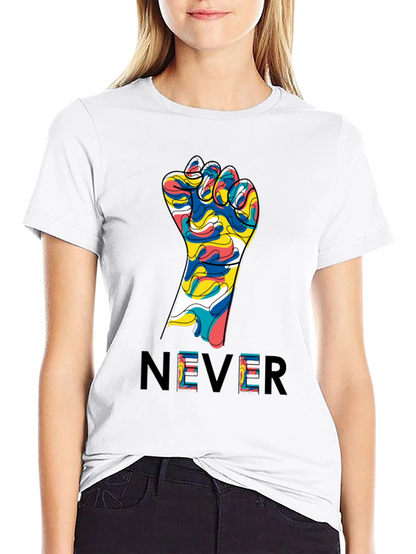 Never Give Up Fist Graphic Tee